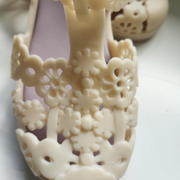 Rare Melissa Possession Viktor&Rolf Cream  Sz 5 Jelly Sandals Flower Balletcore - Picture 5 of 11